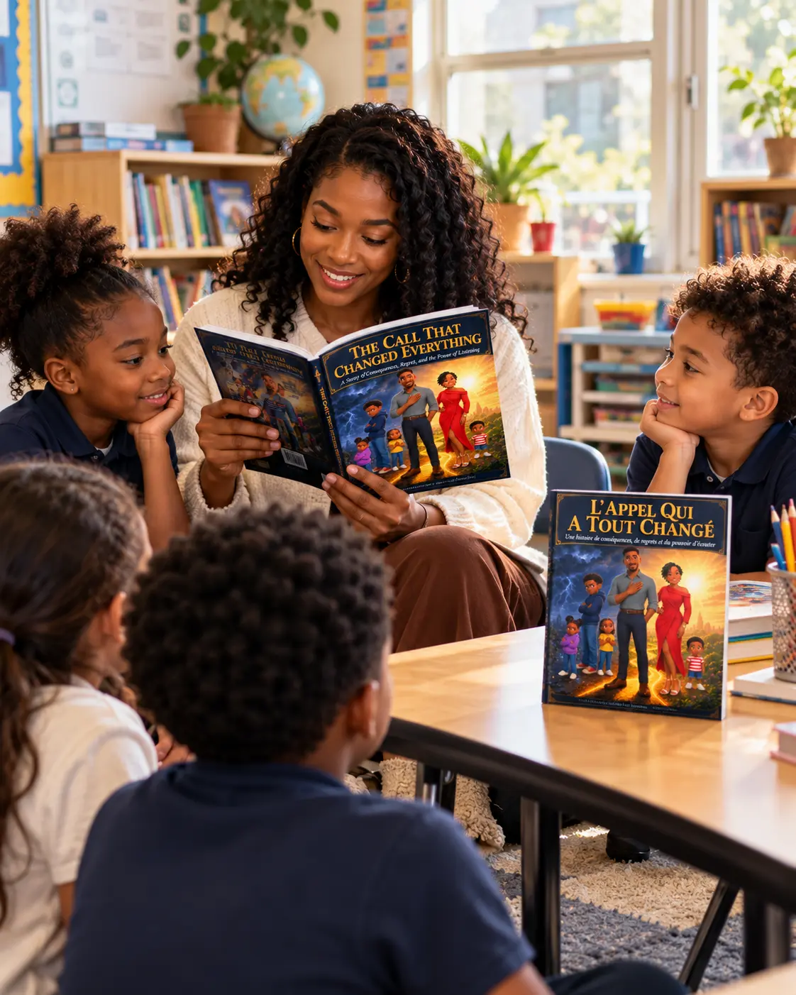 A teacher reading the book with children