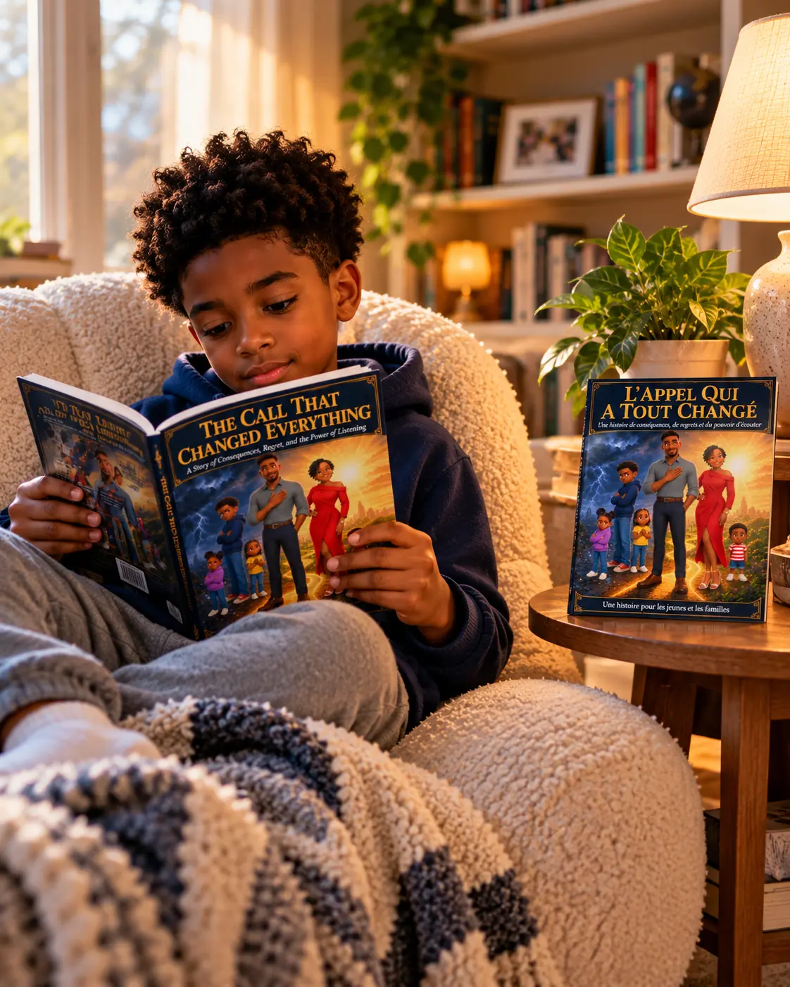 A young reader enjoying the book